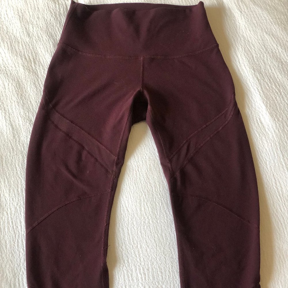 Lululemon Wine Colored Mesh Leggings